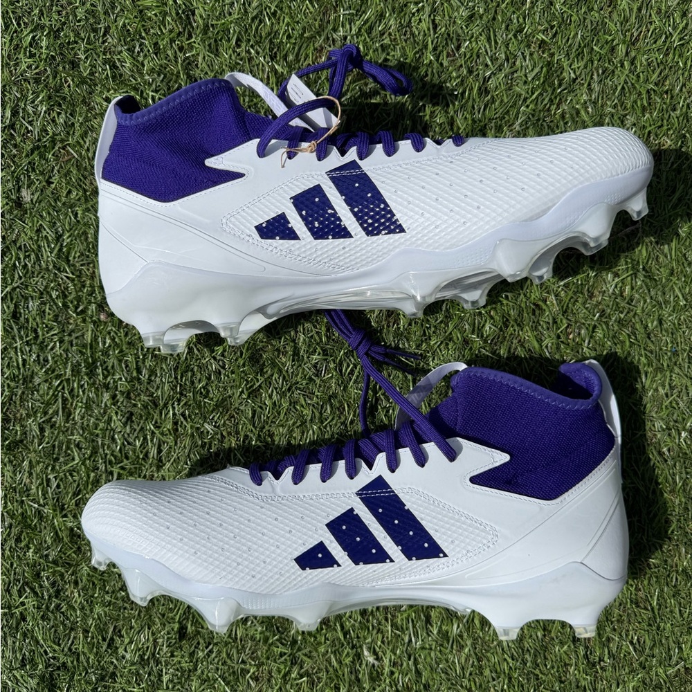 Adidas Adizero White/Purple Football Cleats Men's Sz(17)